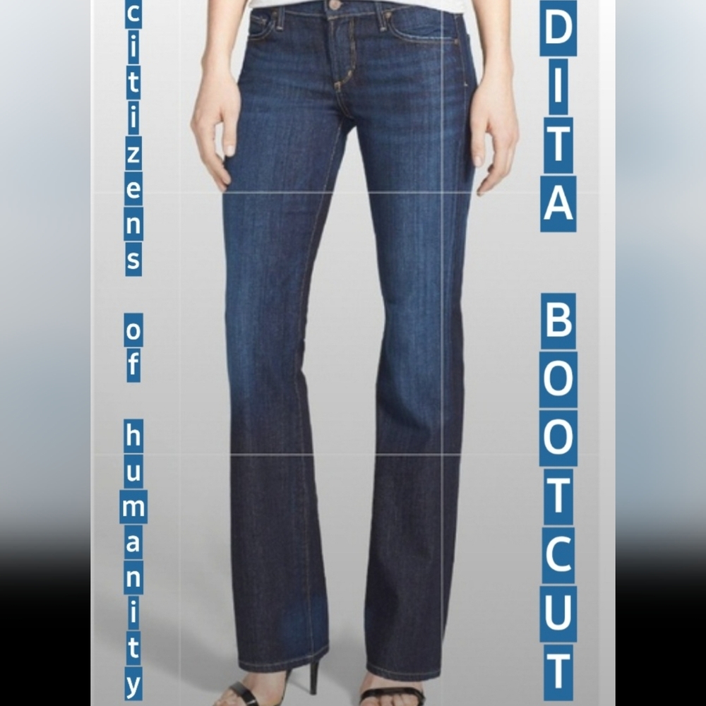 COH DITA Citizens Humanity Bootcut Jeans Low Rise Petite Stretch Medium Blue 29P - Picture 1 of 16